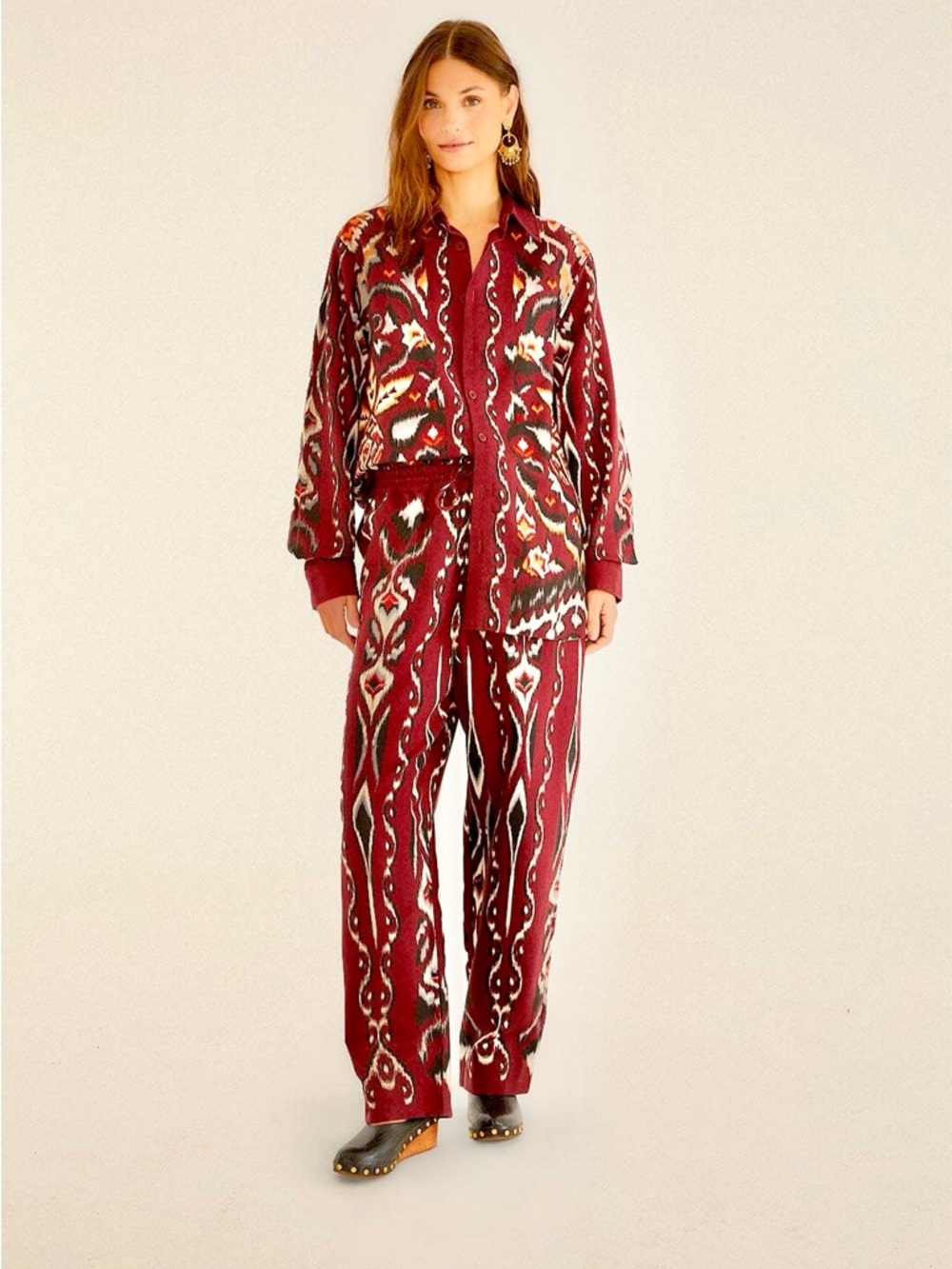 FARM Rio Red Ainika Pineapple Ikat Pants Size XS NWT